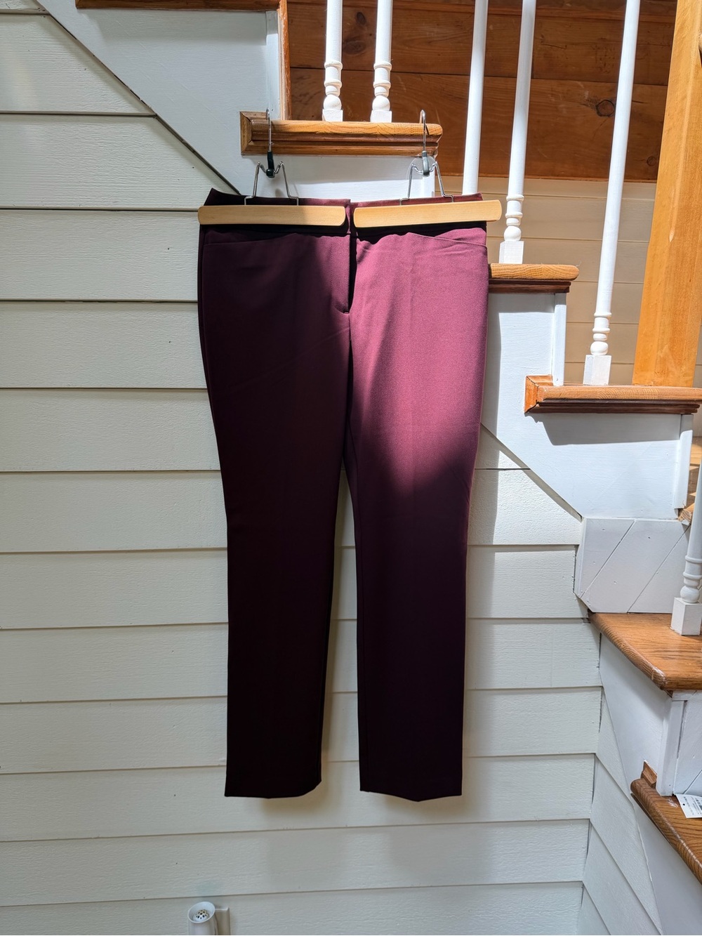 Ann Taylor Straight Pants in Deep Wine